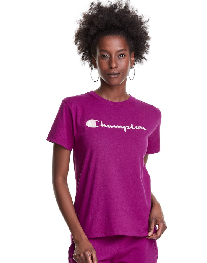 Champion Womens T-Shirt NZ - Classic Pink ( 4306-ADXEL )